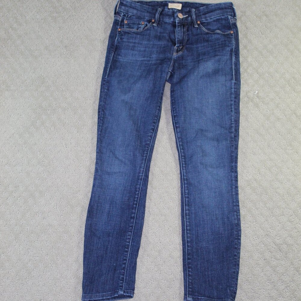 MOTHER Denim Jeans The Looker In Clean Sweep Blue Skinny Mid Rise size 25